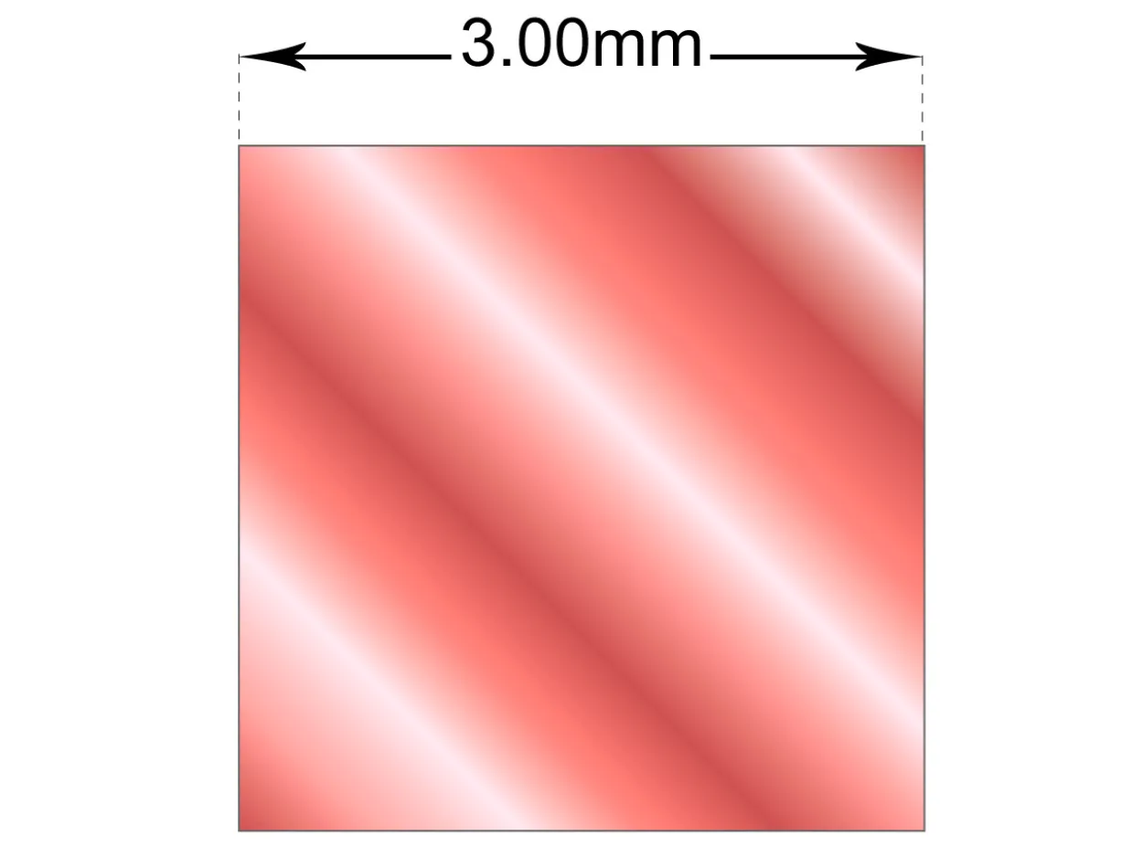 18ct Red Gold Square Wire 3.00mm Fully Annealed, 100% Recycled Gold
