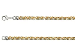 9ct Red & White Gold 4.2mm Round Spiga Chain 18"/45cm Hallmarked