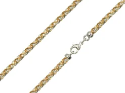 9ct Red & White Gold 4.2mm Round Spiga Chain 16"/40cm Hallmarked
