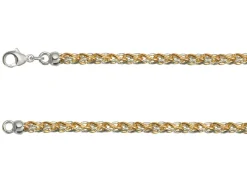 9ct Red & White Gold 4.2mm Round Spiga Chain 16"/40cm Hallmarked