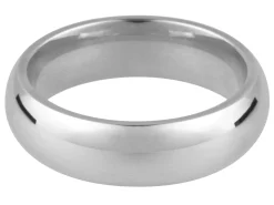 9ct White Gold Court Wedding Ring 3.0mm, Size P, 3.1g Medium-weight, Hallmarked, Wall Thickness 1.55mm, 100% Recycled Gold