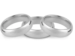 9ct White Gold Court Wedding Ring 8.0mm, Size W, 11.0g Medium-weight, Hallmarked, Wall Thickness 2.03mm, 100% Recycled Gold