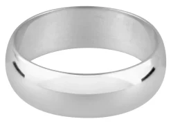 18ct White Gold D Shape Wedding Ring 4.0mm, Size N, 5.3g Medium-weight, Hallmarked, Wall Thickness 1.56mm, 100% Recycled Gold