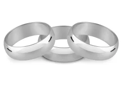 18ct White Gold D Shape Wedding Ring 8.0mm, Size Z, 10.6g Medium-weight, Hallmarked, Wall Thickness 1.44mm, 100% Recycled Gold