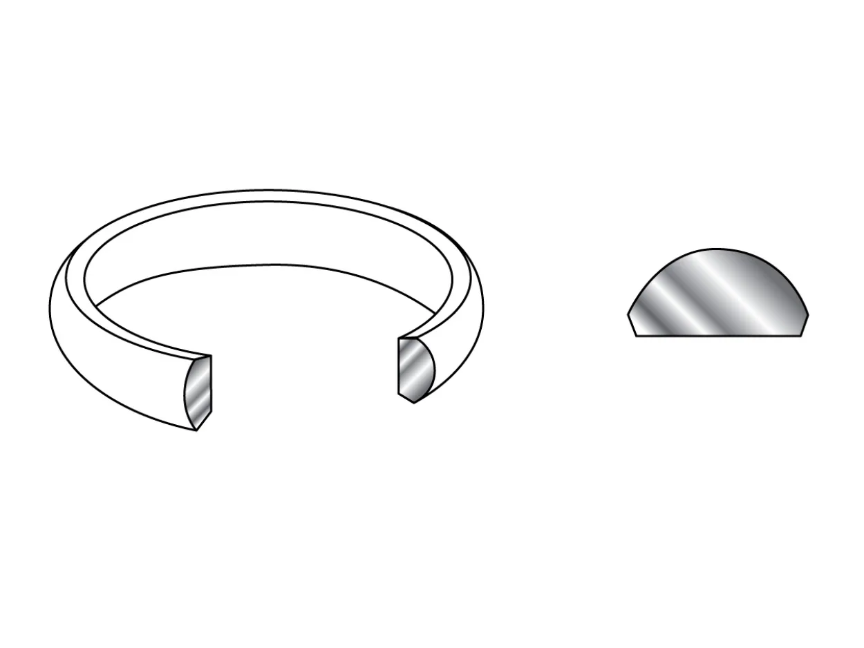 18ct White Gold D Shape Wedding Ring 8.0mm, Size Z, 10.6g Medium-weight, Hallmarked, Wall Thickness 1.44mm, 100% Recycled Gold