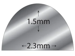 9ct White Gold D Shape Wire 2.30mm X 1.50mm Fully Annealed, 100% Recycled Gold