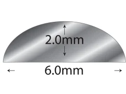 9ct White Gold D Shape Wire 6.00mm X 2.00mm Fully Annealed, 100% Recycled Gold