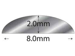 9ct White Gold D Shape Wire 8.00mm X 2.00mm Fully Annealed, 100% Recycled Gold