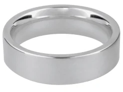 18ct White Gold Flat Court Easy Fit Wedding Ring 2.0mm, Size P, 2.6g Medium-weight, Hallmarked, Wall Thickness 1.31mm, 100% Recycled Gold