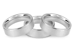 18ct White Gold Flat Court Easy Fit Wedding Ring 3.0mm, Size L, 4.0g Medium-weight, Hallmarked, Wall Thickness 1.51mm, 100% Recycled Gold
