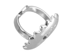 18ct White Gold Heavy Threaded Scroll, 100% Recycled Gold