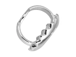 18ct White Gold Heavy Threaded Scroll, 100% Recycled Gold