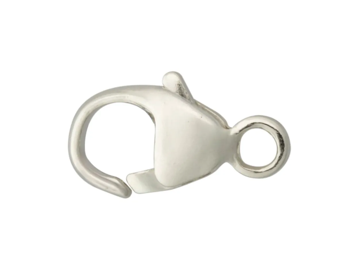 9ct White Gold Lobster Trigger Clasp Catch 7mm With Closed Jump Ring