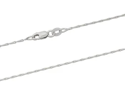 9ct White Gold 1.2mm Barleycorn Chain 16"/40cm Hallmarked