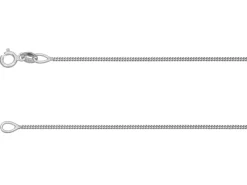 18ct White Gold 1.0mm Diamond Cut Curb Chain 16"/40cm Hallmarked