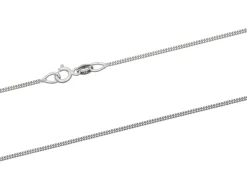 18ct White Gold 1.0mm Diamond Cut Curb Chain 16"/40cm Hallmarked