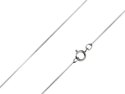 9ct White Gold 0.5mm Diamond Cut Curb Chain 18"/45cm Unhallmarked