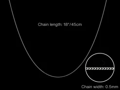 9ct White Gold 0.5mm Diamond Cut Curb Chain 18