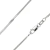 9ct White Gold 1.4mm Diamond Cut Curb Chain 18"/45cm Hallmarked