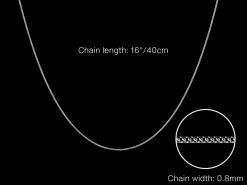 9ct White Gold 0.8mm Diamond Cut Curb Chain 16