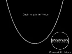 9ct White Gold 1.4mm Diamond Cut Curb Chain 16