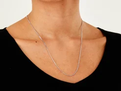 9ct White Gold 1.4mm Diamond Cut Curb Chain 20