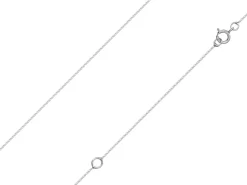 9ct White Gold 0.5mm Diamond Cut Curb Chain With Extender 16-18"/40-45cm Unhallmarked