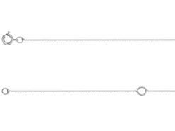 9ct White Gold 0.5mm Diamond Cut Curb Chain With Extender 16-18"/40-45cm Unhallmarked