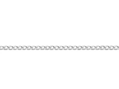 9ct White Gold 0.5mm Diamond Cut Curb Chain With Extender 16-18