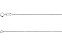 18ct White Gold 0.8mm Diamond Cut Curb Chain 18"/45cm Unhallmarked