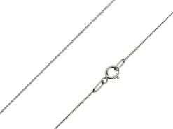 9ct White Gold 0.7mm Diamond Cut Curb Chain 16"/40cm Unhallmarked