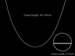 9ct White Gold 0.7mm Diamond Cut Curb Chain 16