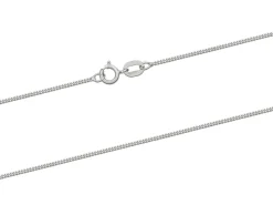 18ct White Gold 0.8mm Diamond Cut Curb Chain 16"/40cm Unhallmarked