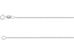 18ct White Gold 0.9mm Diamond Cut Curb Chain 16"/40cm Hallmarked