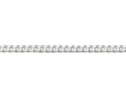 18ct White Gold 1.4mm Diamond Cut Curb Chain 20