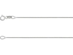 18ct White Gold 0.7mm Diamond Cut Curb Chain 16"/40cm Hallmarked
