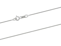 18ct White Gold 0.7mm Diamond Cut Curb Chain 16"/40cm Hallmarked