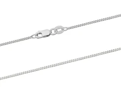 18ct White Gold 1.4mm Diamond Cut Curb Chain 16"/40cm Hallmarked