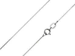 9ct White Gold 0.8mm Diamond Cut Oval Belcher Chain 16"/40cm Light Unhallmarked