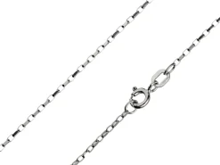 9ct White Gold 1.7mm Diamond Cut Oval Belcher Chain 18"/45cm Hallmarked
