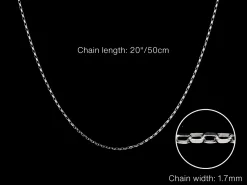 9ct White Gold 1.7mm Diamond Cut Oval Belcher Chain 20