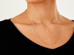 9ct White Gold 1.7mm Diamond Cut Oval Belcher Chain 20