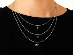 9ct White Gold 1.7mm Diamond Cut Oval Belcher Chain 20