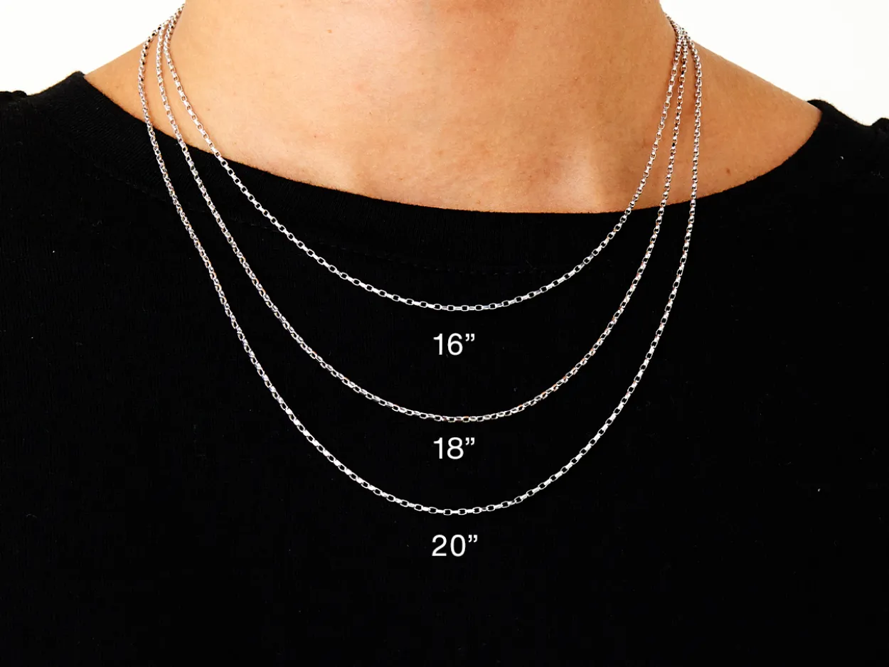 9ct White Gold 1.7mm Diamond Cut Oval Belcher Chain 20"/50cm Hallmarked