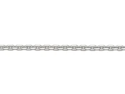 18ct White Gold 1.4mm Diamond Cut Oval Trace Chain 18