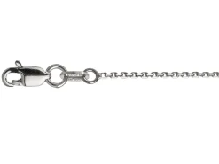 18ct White Gold 1.1mm Diamond Cut Oval Trace Chain 16"/40cm Hallmarked