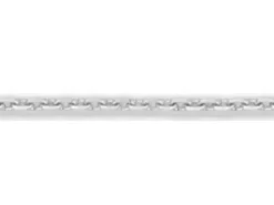 18ct White Gold 1.2mm Diamond Cut Oval Trace Chain Loose Unhallmarked