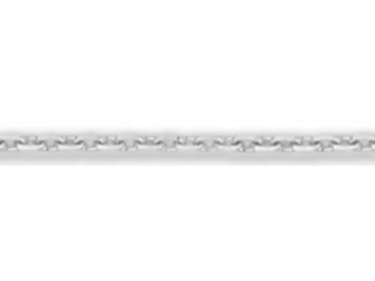 18ct White Gold 1.2mm Diamond Cut Oval Trace Chain Loose Unhallmarked