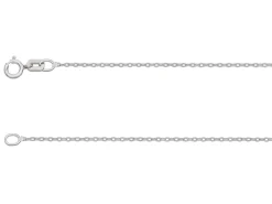 18ct White Gold 1.2mm Flat Filed Oval Trace Chain 16"/40cm Hallmarked
