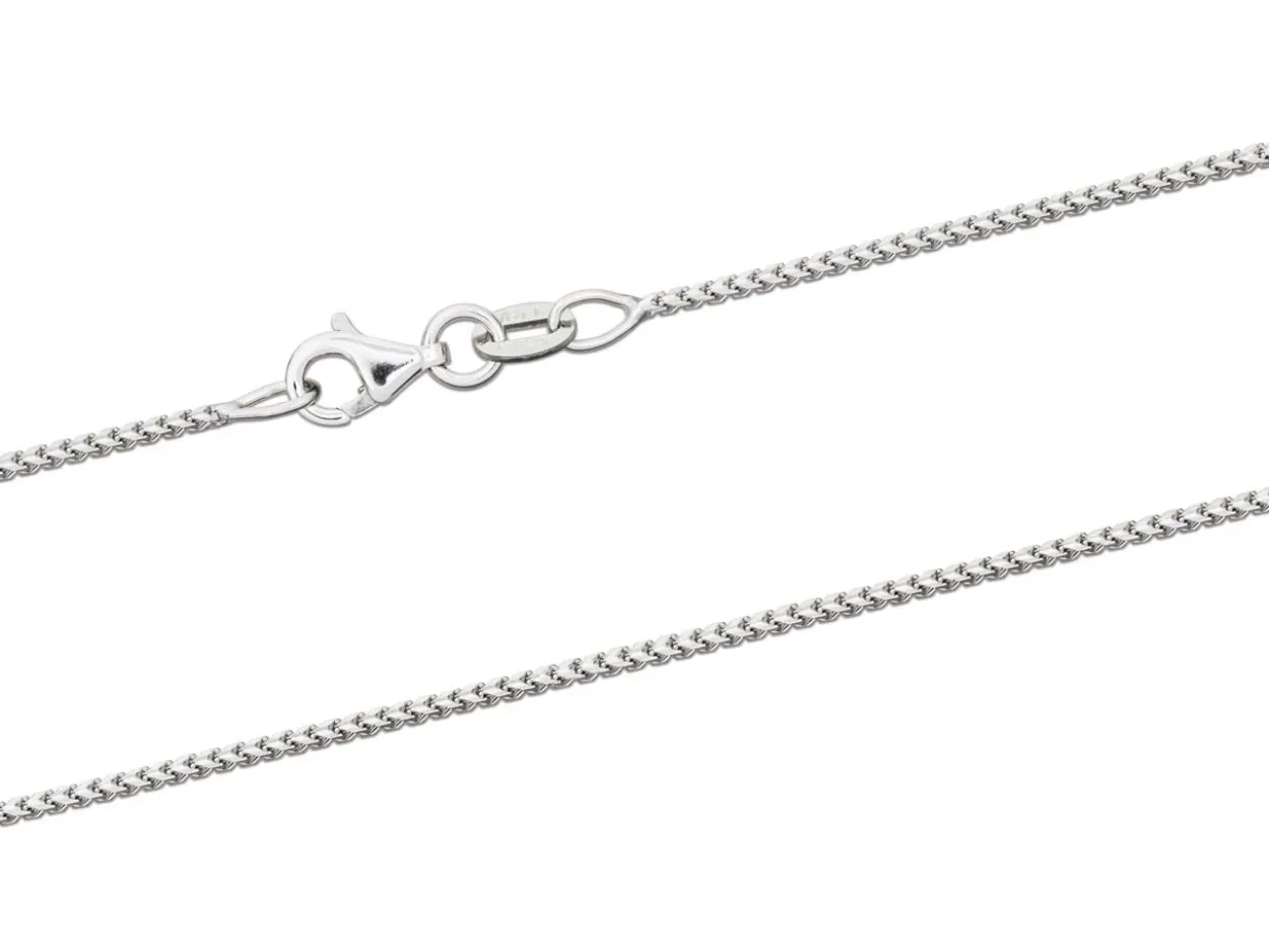 18ct White Gold 1.4mm Franco Chain 18"/45cm Hallmarked